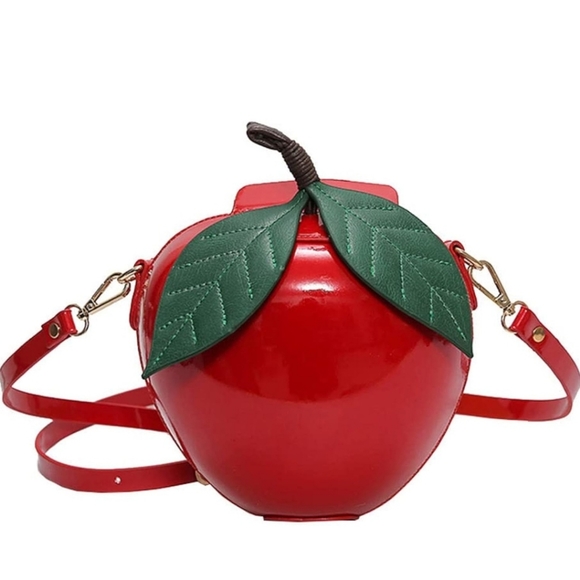 🍎 🔹️Apple  novelty red fruit shaped  crossbody shoulder Bag ✨️🍎 - Picture 1 of 12